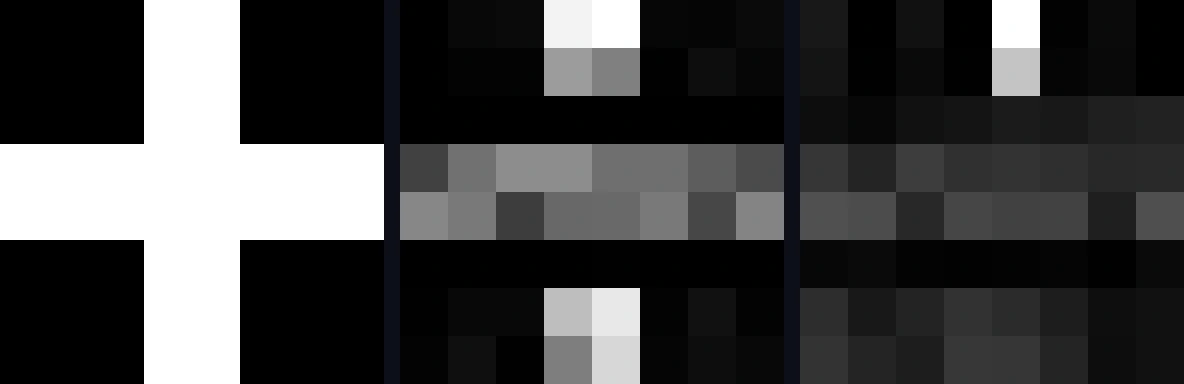 Three 8 by 8 images side by side: the target on the left, the trained patch generator's output on a simulator in the middle, and the same converged circuit run on Rigetti hardware on the right